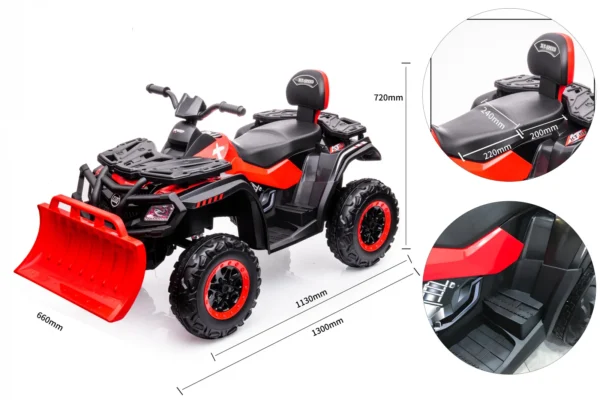 Ride-on electric ATV for children, BJS615, 4x4, accesories included, 320W, 24V, bluetooth, premium equiped, green - Image 3