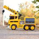 Electric ride-on truck with crane for children, 140W, 12V-10Ah, yellow