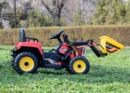 Ride-on electric excavator for children BJ611C, 60W, 12V, bluetooth, remote control included, red