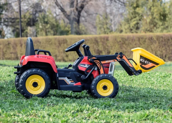 Ride-on electric excavator for children BJ611C, 60W, 12V, bluetooth, remote control included, red - Image 4
