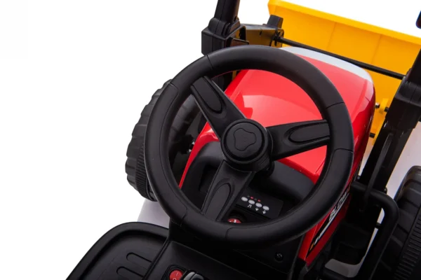 Ride-on electric excavator for children BJ611C, 60W, 12V, bluetooth, remote control included, red - Image 5