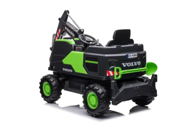 Electric ride on excavator for children Volvo 90W 12V, electric charger, upholstered seat, green - Image 5