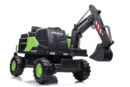 Electric ride on excavator for children Volvo 90W 12V, electric charger, upholstered seat, green
