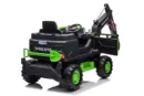 Electric ride on excavator for children Volvo 90W 12V, electric charger, upholstered seat, green