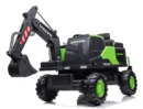 Electric ride on excavator for children Volvo 90W 12V, electric charger, upholstered seat, green