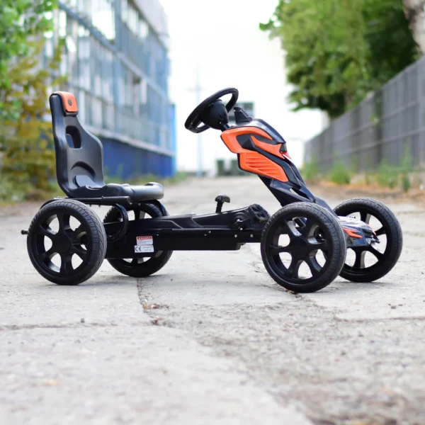 Ride on kart with pedals for children 5-10 years, Thunder, EVA wheels, black - Image 5