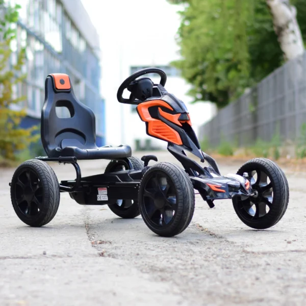 Ride on kart with pedals for children 5-10 years, Thunder, EVA wheels, black - Image 3