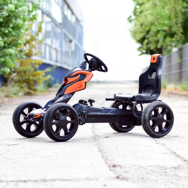 Ride on kart with pedals for children 5-10 years, Thunder, EVA wheels, black - Image 2