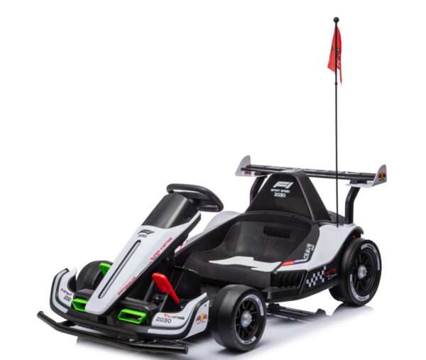 Electric ride-on kart for children between 3-11 years, Racing F1, 500W, 24V, remote control, white