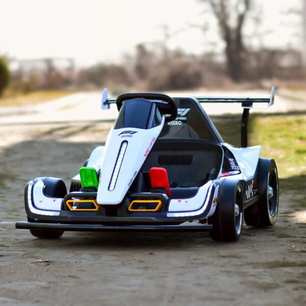 Electric ride-on kart for children between 3-11 years, Racing F1, 500W, 24V, remote control, white - Image 2