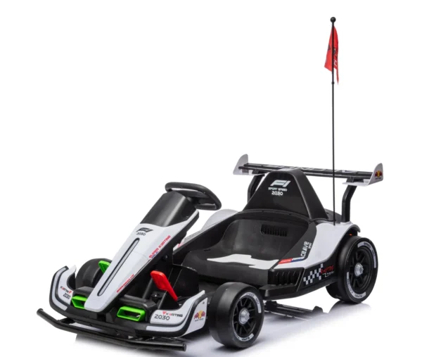 Electric ride-on Kart for children, Racing F1, 3-11 years, 90W, 12V, remote control, white