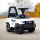 Children s ride on police car, 30W 6V, with megaphone and music player,white