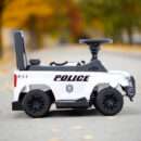 Children s ride on police car, 30W 6V, with megaphone and music player,white