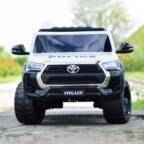 Licensed ride-on car for children Toyota Hilux, police version, 4x4, 180W, 12V-14Ah, premium. white - Image 2
