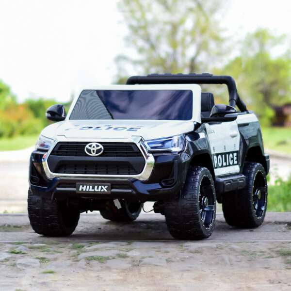 Licensed ride-on car for children Toyota Hilux, police version, 4x4, 180W, 12V-14Ah, premium. white - Image 3