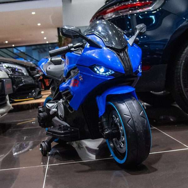 Children s electric motorcycle, B919, bluetooth, 90W, 12V battery, blue - Image 5