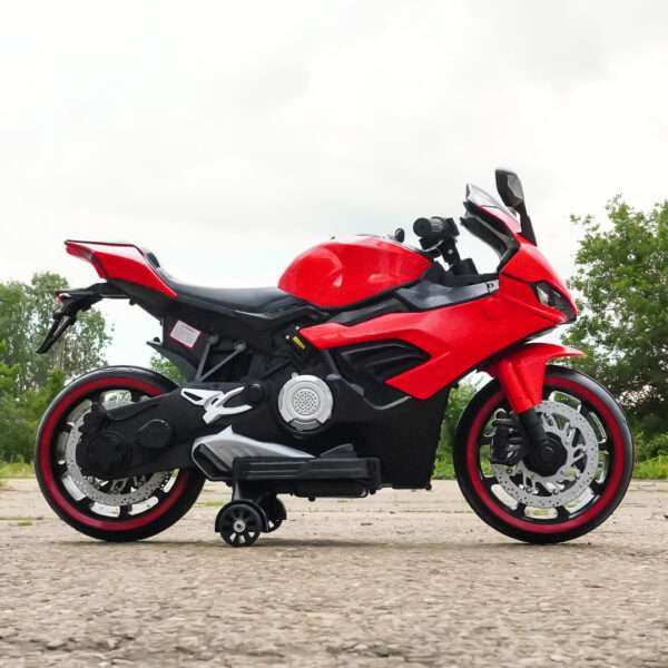 Children s electric motorcycle, B919, bluetooth, 90W, 12V battery, red - Image 4