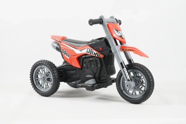 Ride-on electric motorcycle for children, enduro type, 60W, 12V, orange