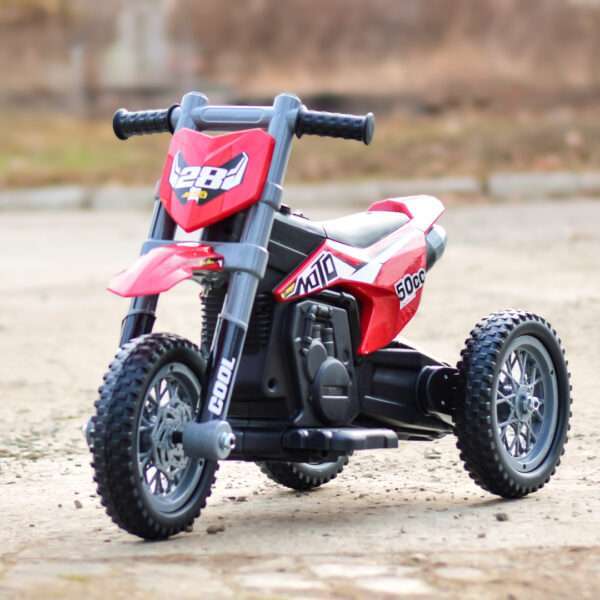Ride-on electric motorcycle for children, enduro type, 60W, 12V, red - Image 2