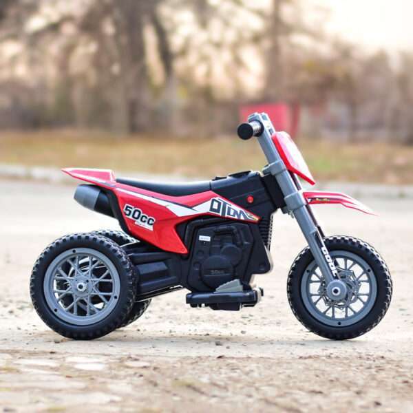 Ride-on electric motorcycle for children, enduro type, 60W, 12V, red - Image 5