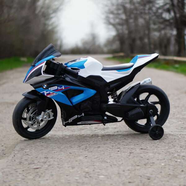 Electric motorcycle with BMW HP4 license, for children 3-9 years, blue - Image 4