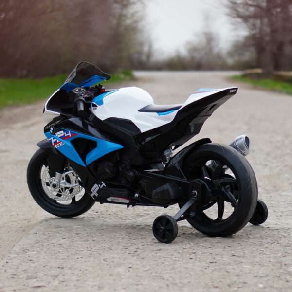 Electric motorcycle with BMW HP4 license, for children 3-9 years, blue - Image 5