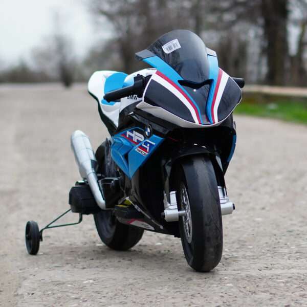 Electric motorcycle with BMW HP4 license, for children 3-9 years, blue - Image 3
