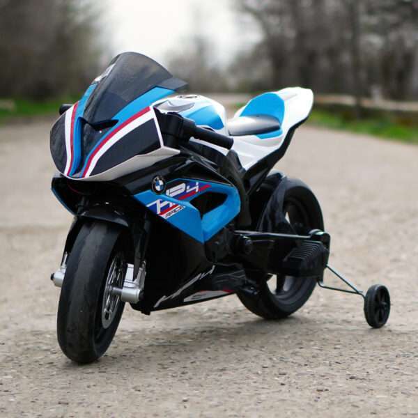 Electric motorcycle with BMW HP4 license, for children 3-9 years, blue - Image 2