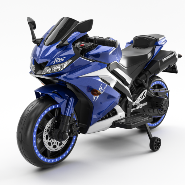 Electric ride-on motorcycle for children, SuperBike TR15, PREMIUM, blue