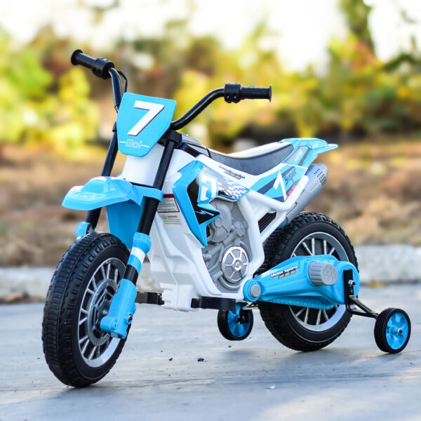 Electric ride on motorcycle for children BJH022 70W 12V, blue - Image 3