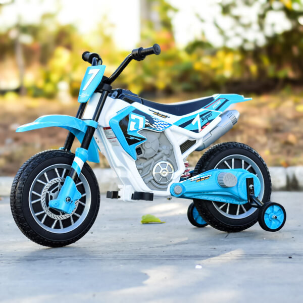 Electric ride on motorcycle for children BJH022 70W 12V, blue - Image 4