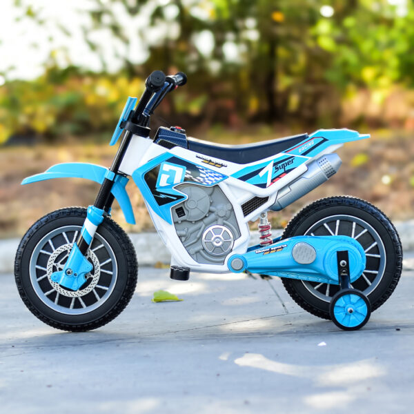 Electric ride on motorcycle for children BJH022 70W 12V, blue - Image 5