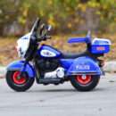 Ride-on motorcycle for children with remote control, inflatable wheels, leather seat, model BJLT609, 50W, 6V-7Ah, blue