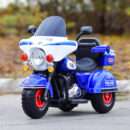 Ride-on motorcycle for children with remote control, inflatable wheels, leather seat, model BJLT609, 50W, 6V-7Ah, blue