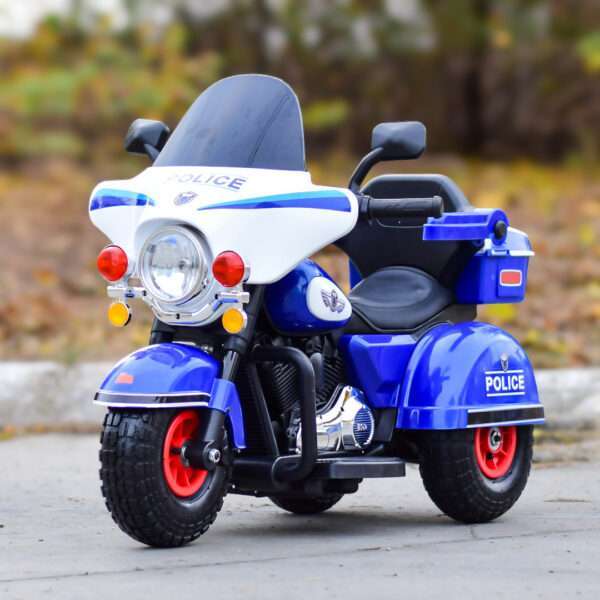 Ride-on motorcycle for children with remote control, inflatable wheels, leather seat, model BJLT609, 50W, 6V-7Ah, blue - Image 2