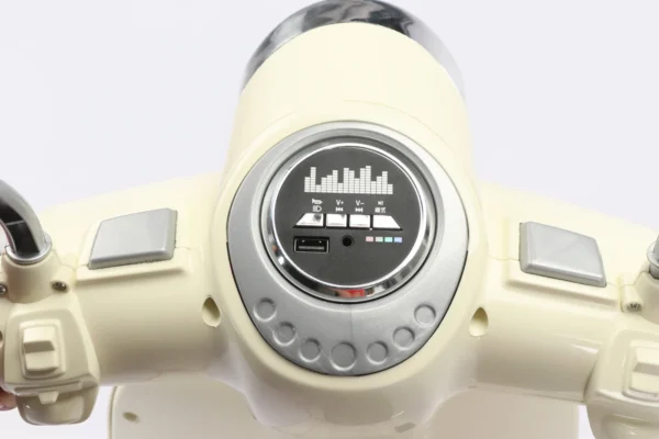 Ride-on electric scooter for children, Retro model, for 2 children,  70W, 12V, premium, bluetooth, albastru - Image 4