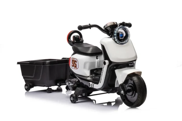 Ride-on scooter for children, with detachable trailer, remote control, model BJBTK3, 70W, white - Image 3