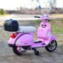 Electric scooter for children licensed Piaggio PX150, 70W, 12V, premium, box included, pink
