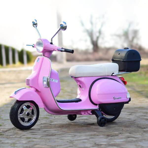 Electric scooter for children licensed Piaggio PX150, 70W, 12V, premium, box included, pink - Image 3