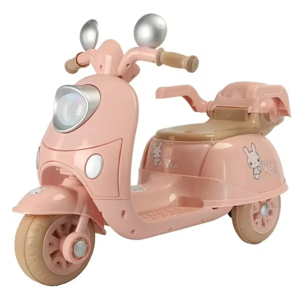 Electric ride-on tricycle for children 3-5 years, 40W - 6V, light pink