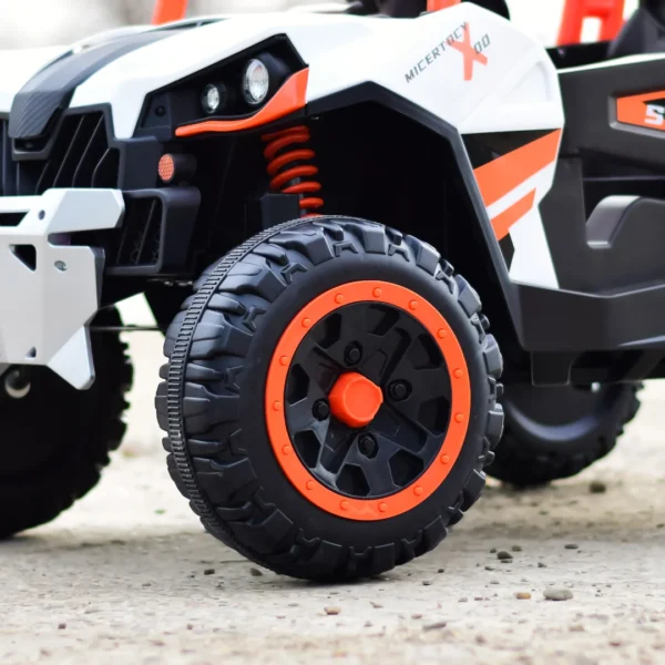 Electric ride-on UTV for children, RSR, 4x4, 120W-12V, soft EVA wheels, ecological leather seat, orange - Image 3