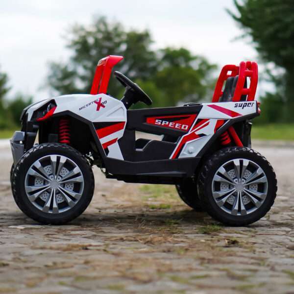 Electric ride-on UTV for children, RSR, 4x4, 120W-12V, soft EVA wheels, ecological leather seat, red - Image 5