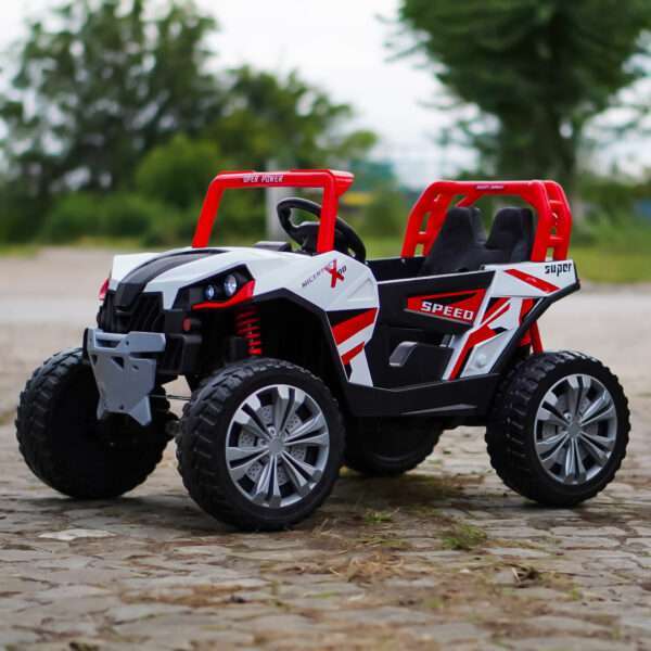 Electric ride-on UTV for children, RSR, 4x4, 120W-12V, soft EVA wheels, ecological leather seat, red - Image 4