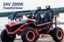 Electric Ride-on UTV with 2 seats, model Dune-Buggy, 400W, 24V, premium, red