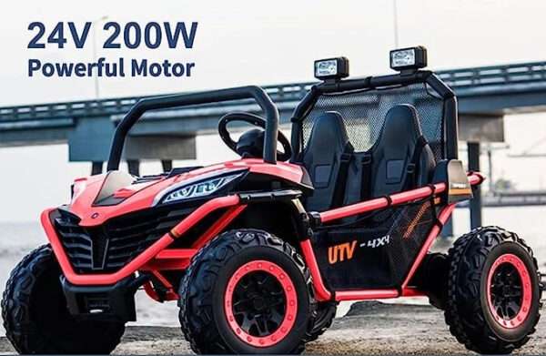 Electric Ride-on UTV with 2 seats, model Dune-Buggy, 400W, 24V, premium, red - Image 5