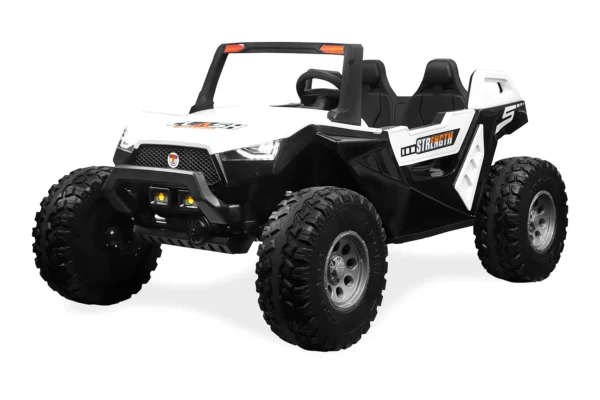 Ride on electric UTV for children with 4 seats, Buggy XXL, 400W, 24V 14Ah, PREMIUM, white