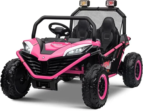 Ride-on electric UTV for children Dune-Buggy, 2 seats, 200W, 12V, EVA wheels, rose-red
