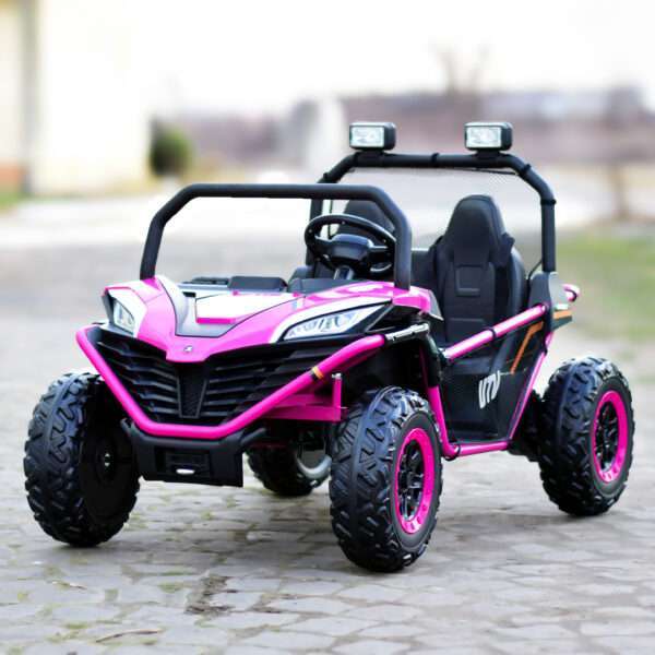Ride-on electric UTV for children Dune-Buggy, 2 seats, 200W, 12V, EVA wheels, rose-red - Image 4