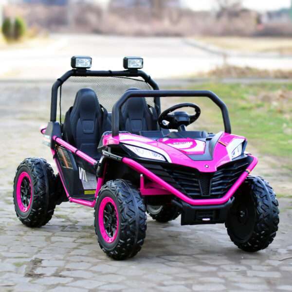 Ride-on electric UTV for children Dune-Buggy, 2 seats, 200W, 12V, EVA wheels, rose-red - Image 2