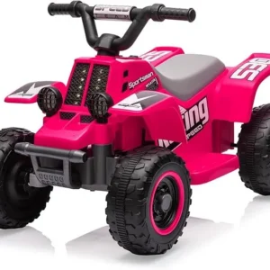 Kids Electric ATV CUBA 6V, 35W Ride-On Quad with Parental Remote Control, rose-red